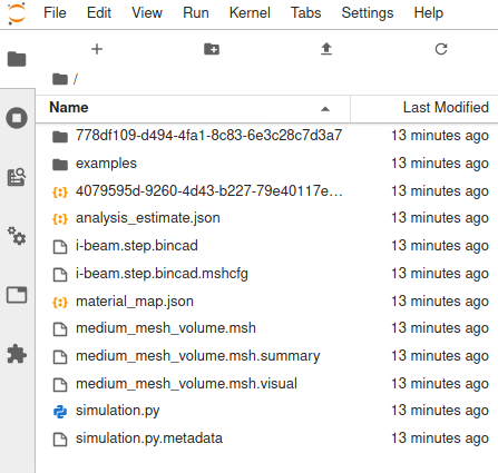 jupyter notebook simulation files